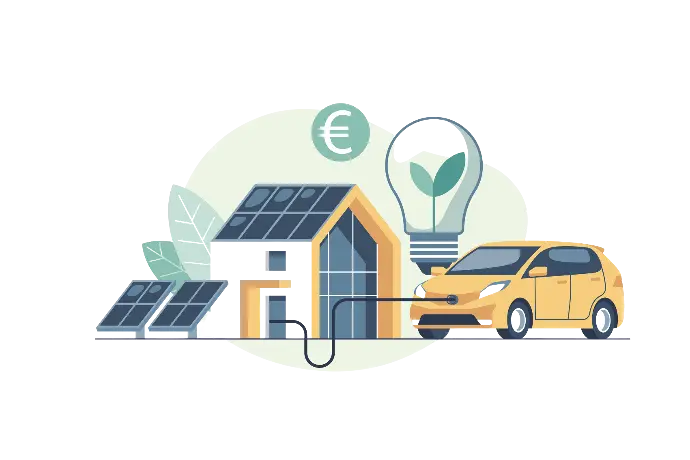 Une maison avec des équipements solaires