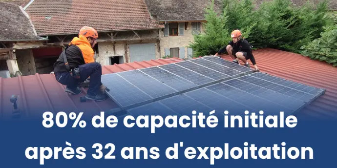 80% de capacité initiale après 32 ans d'exploitation